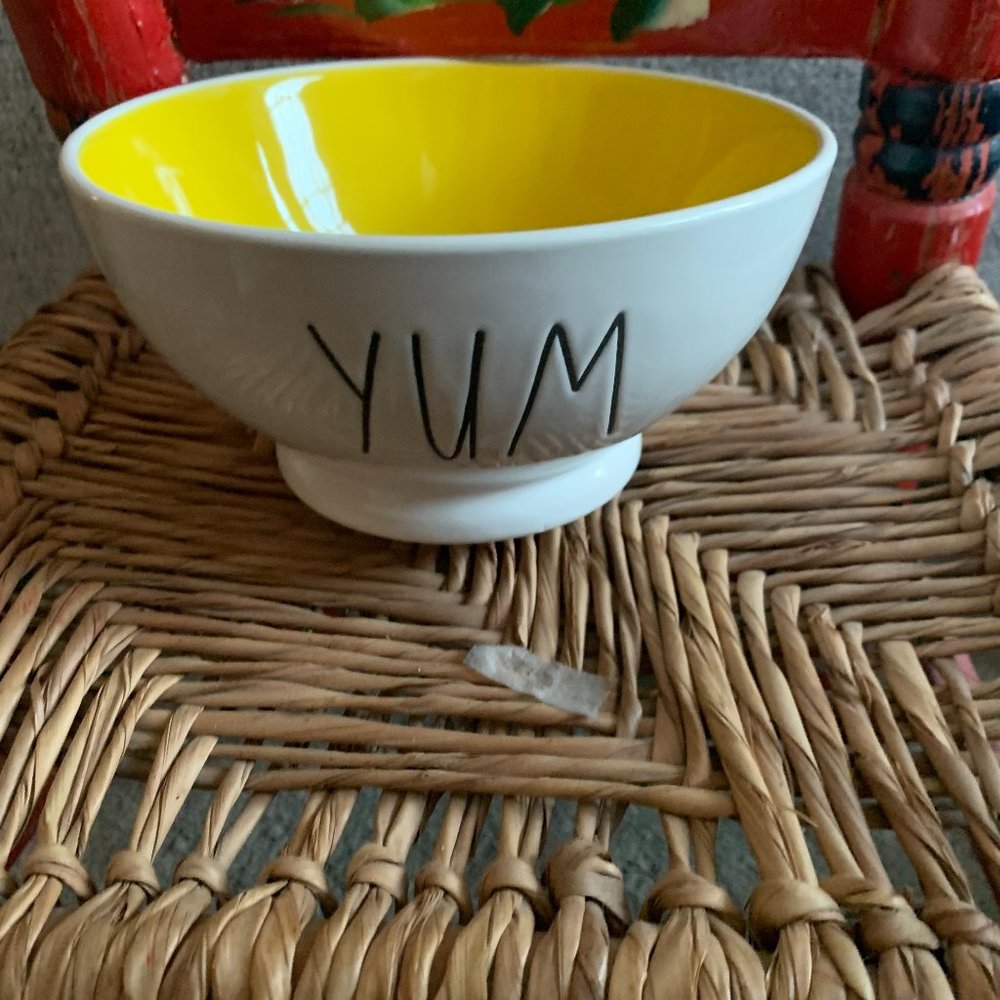Rae Dunn Yellow Yum  colored ceramic bowl